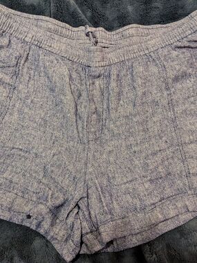Old Navy Heather Blue Linen-Blend Women's Shorts